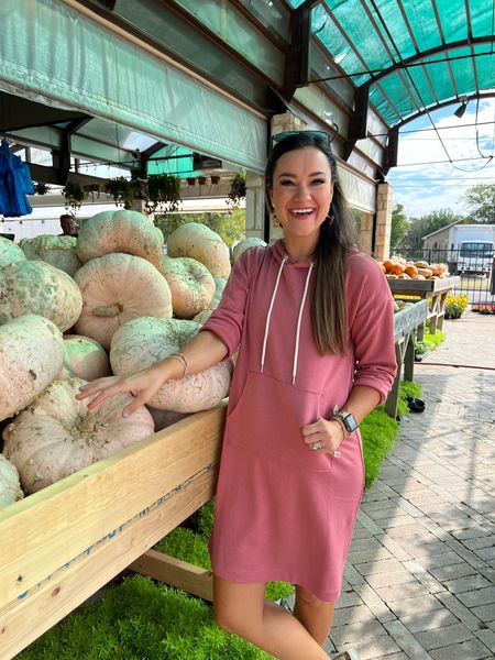 Fall outfits // LOFT SALE WITH CODE WANT 🤩 This hoodie dress is so comfy and perfect for running errands. Also comes in black!  

#LTKstyletip #LTKCon #LTKSeasonal