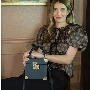 ANTONIO MELANI Courtney Grow Gemma Black Leather Clutch Bag | Poshmark