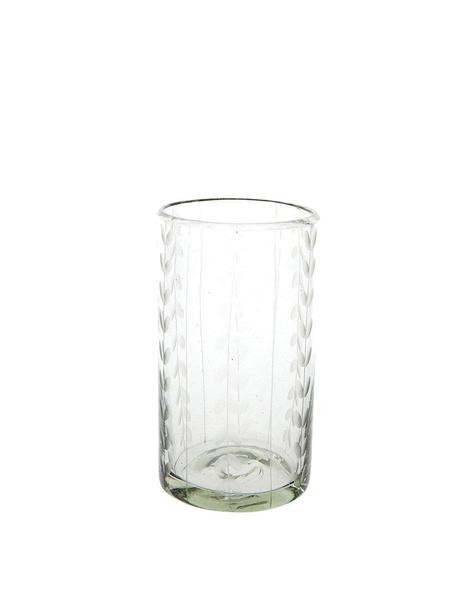 Clear Tall Leaves Glass | The Little Market
