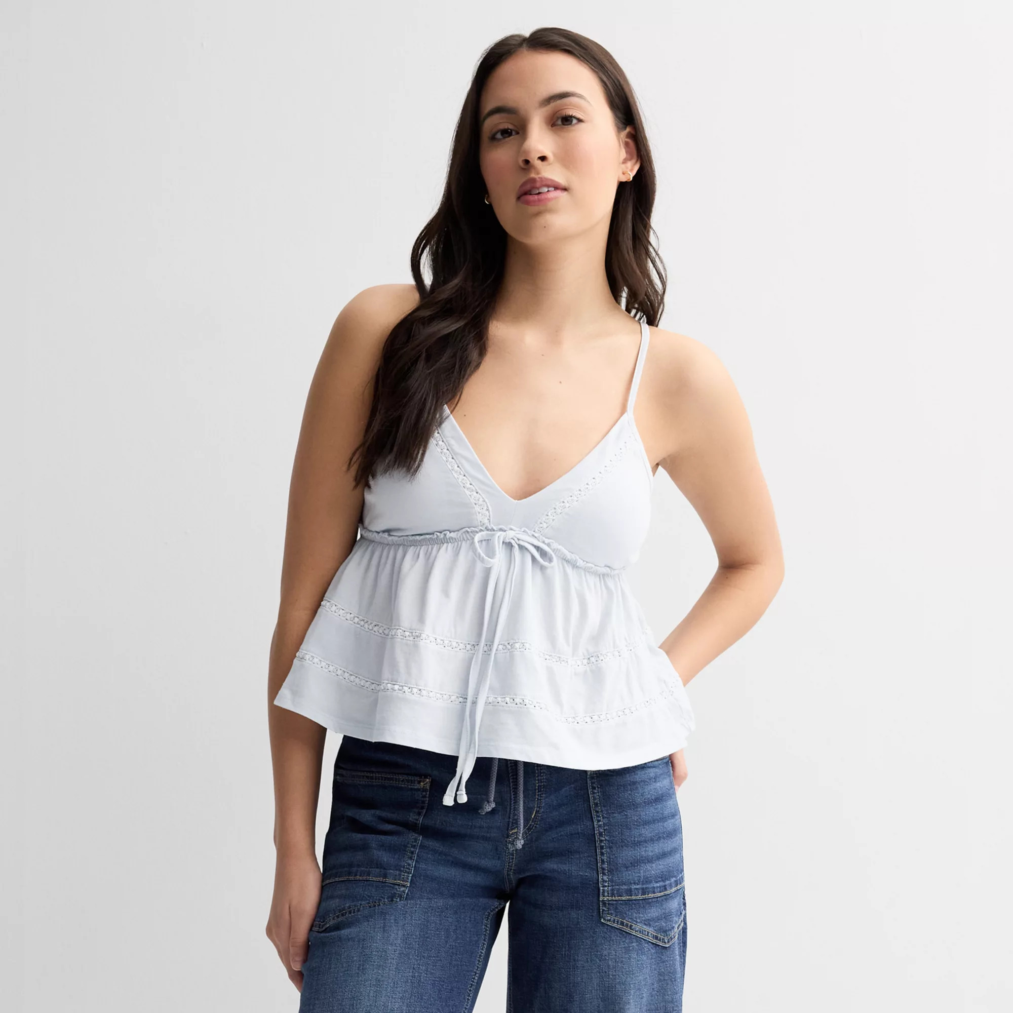 Juniors' SO® Molded Cup Tiered Lace Cami | Kohl's