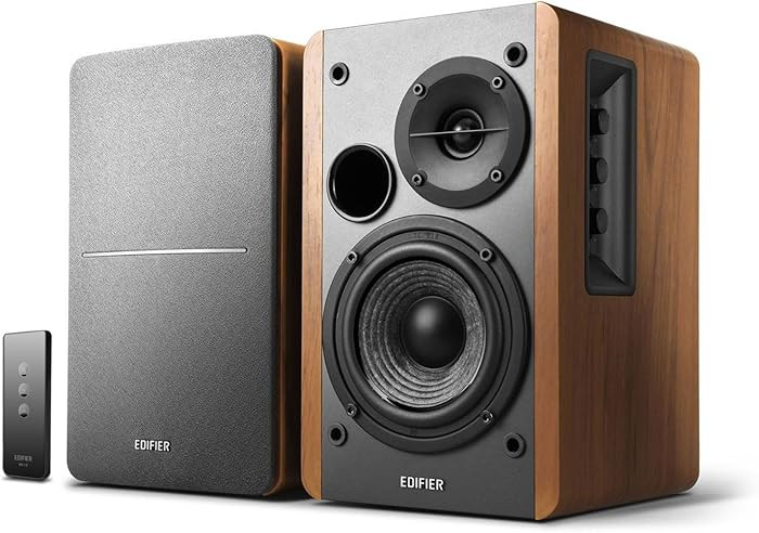 Edifier R1280T Powered Bookshelf Speakers - 2.0 Active Near Field Studio Monitor Speaker - Wooden... | Amazon (US)
