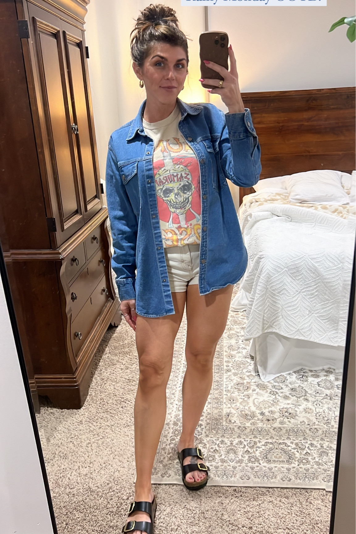 When it’s hot out but it’s November… a denim shirt or shacket over some shorts and a tee are a go to! 

Denim button up - old Abercrombie but linked some similar options 
Shorts - wild fable from target but I’ve had a few years 

#LTKSeasonal #LTKFindsUnder100 #LTKStyleTip