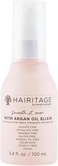 Hairitage Argan Oil Hair Oil Spray for Frizzy, Curly + Dry Damaged Hair - Lightweight Hair Oil Co... | Amazon (US)