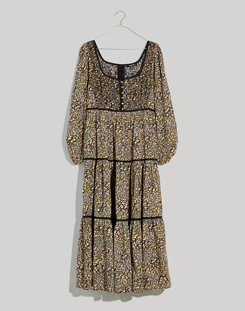 Embroidered Tiered Midi Dress in Cottage Garden | Madewell