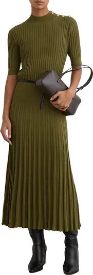 Harriet Ribbed Pleated A-Line Dress | Nordstrom