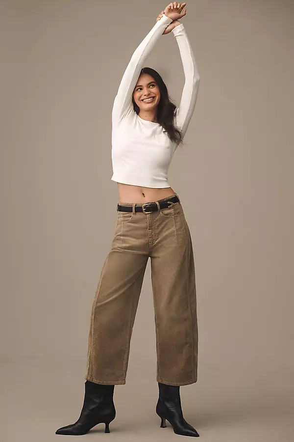 The Kenna Heritage Mid-Rise Barrel Jeans by Pilcro: Corduroy Edition | Anthropologie (US)