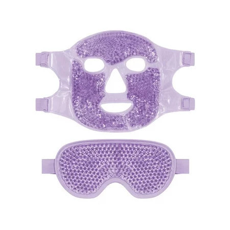 Cooling Ice Face Eye Mask for Reducing Puffiness Pain Relief Migraine Hot/Cold Pack with Soft Plush Backing - Purple | Walmart (US)