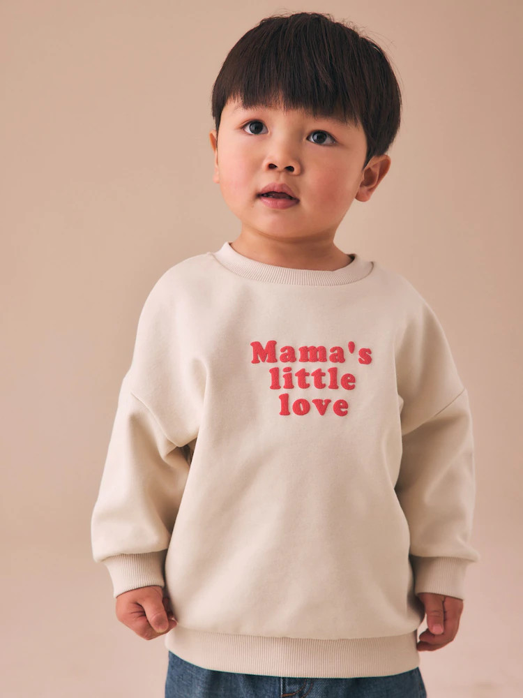 Valentines Cream Mamas Little Love - Sweatshirt mit Rundhalsausschnitt (3 M.–7 J.) | Next EU