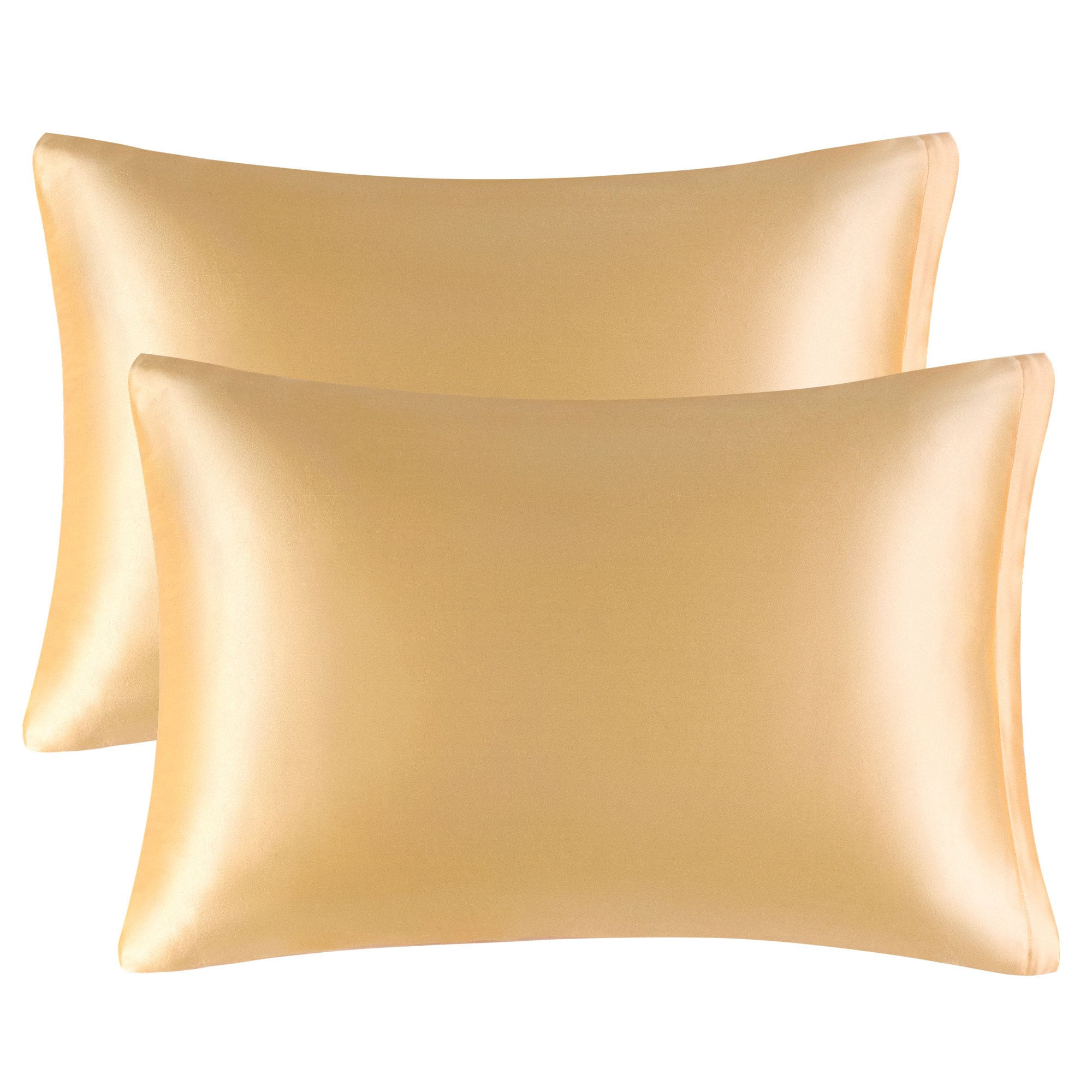 Unique Bargains 85 GSM Satin Pillowcases for Hair and Skin Luxury Silky Pillow Cover with Zipper Closure Satin Pillow Cases 2pcs Queen Gold | Lowe's
