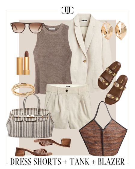 This outfit includes dress shorts, tank and a lovely blazer. 

Blazer, dress short, shorts, tank top, sandals, block heel, lipstick, tote, summer outfit, spring outfit, summer look, casual look, easy outfit

#LTKstyletip #LTKover40 #LTKshoecrush