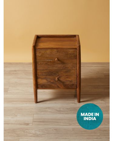 23.5in Wood 2 Drawer Modern Bedside Table | HomeGoods