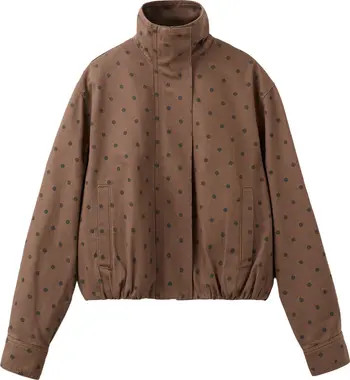 Cazadora Dot Print Denim Bomber Jacket | Nordstrom