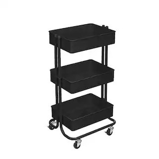 Lexington 3-Tier Rolling Cart by Simply Tidy® in Matte Black | 16.8" x 13.9" x 29.9" | Michaels® | Michaels Stores