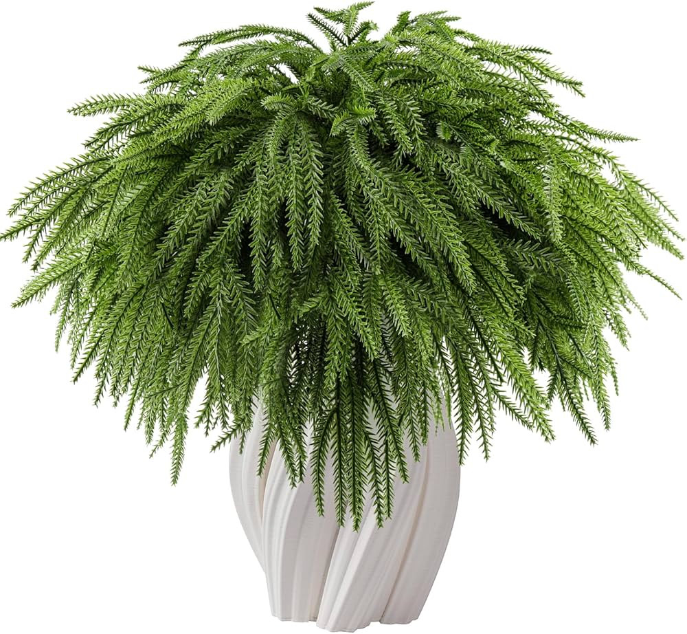 18 Pcs Christmas Norfolk Pine Branches -18 Inches Artificial Pine Branches faux Christmas Norfolk... | Amazon (US)