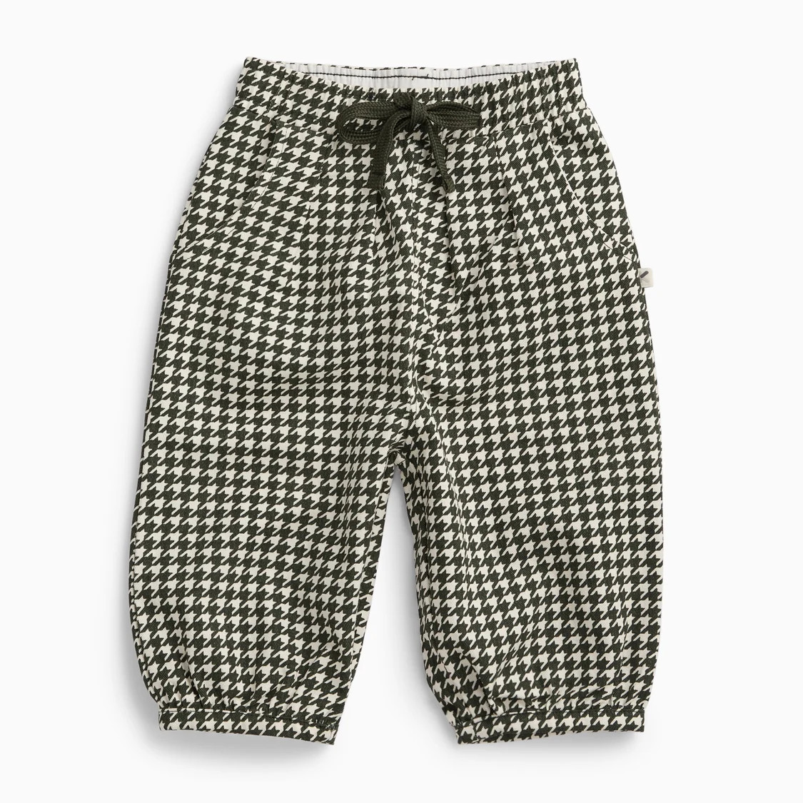 KIDLY by MORI Barrel Leg Houndstooth Trousers | Baby Mori
