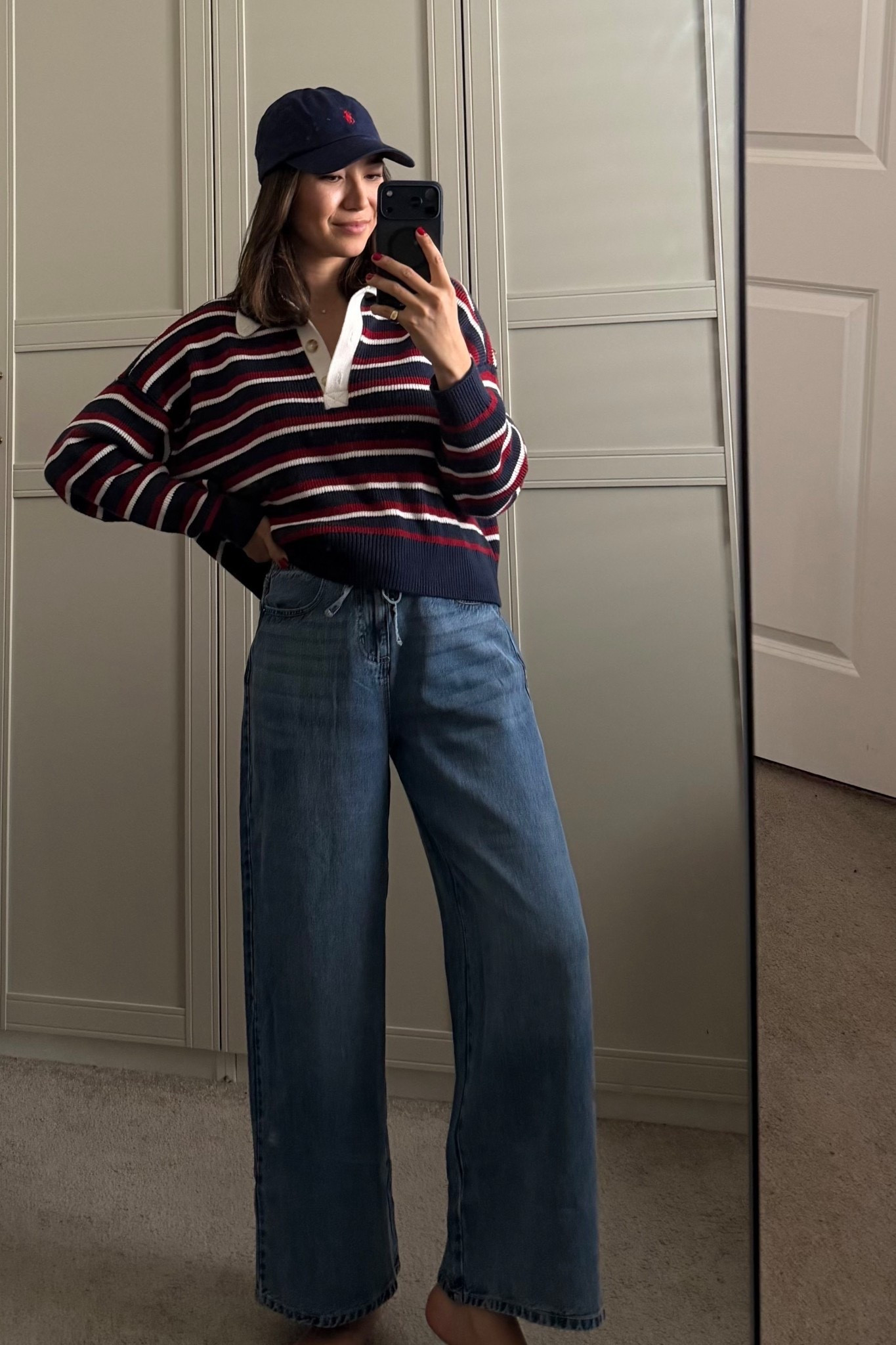 Casual outfit 

Abercrombie polo sweater 
Splendid pull on pants - on sale 

Spring style / summer style

#LTKSaleAlert #LTKootd