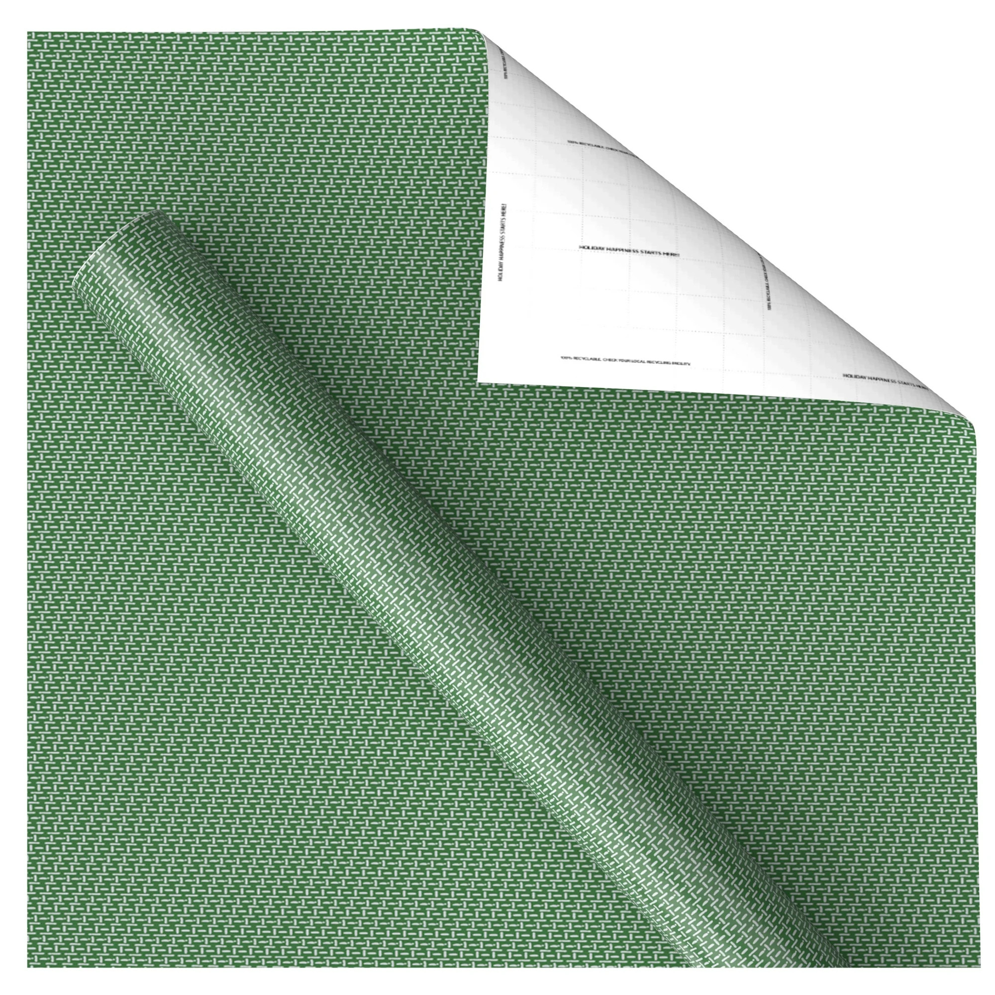 Green and White Geometric Christmas Wrapping Paper, 160 sq ft, by Holiday Time | Walmart (US)