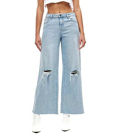 Hidden Jeans Nori Stretch Super Distressed Wide Leg Denim Jeans - 26 | Dillard's