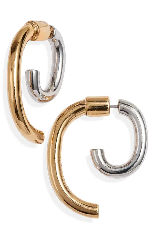 DEMARSON Luna Convertible Two-Tone Earrings in Gold/Silver at Nordstrom | Nordstrom