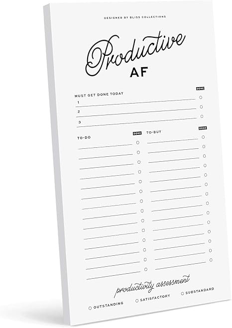 Bliss Collections To Do List Notepad, Productive AF, Magnetic Weekly and Daily Planner for Organi... | Amazon (US)