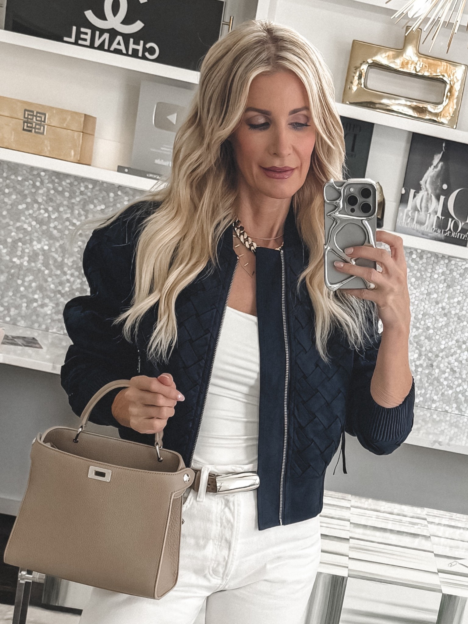 This Faux suede navy bomber jacket styled with an all white outfit is such a timeless spring and summer outfit formula— so good and looks incredibly chic 🤍 I’m wearing an XS in the jacket and size 24 jeans, both fit TTS. 

 

#LTKdayinmylife #LTKootd #LTKOver40