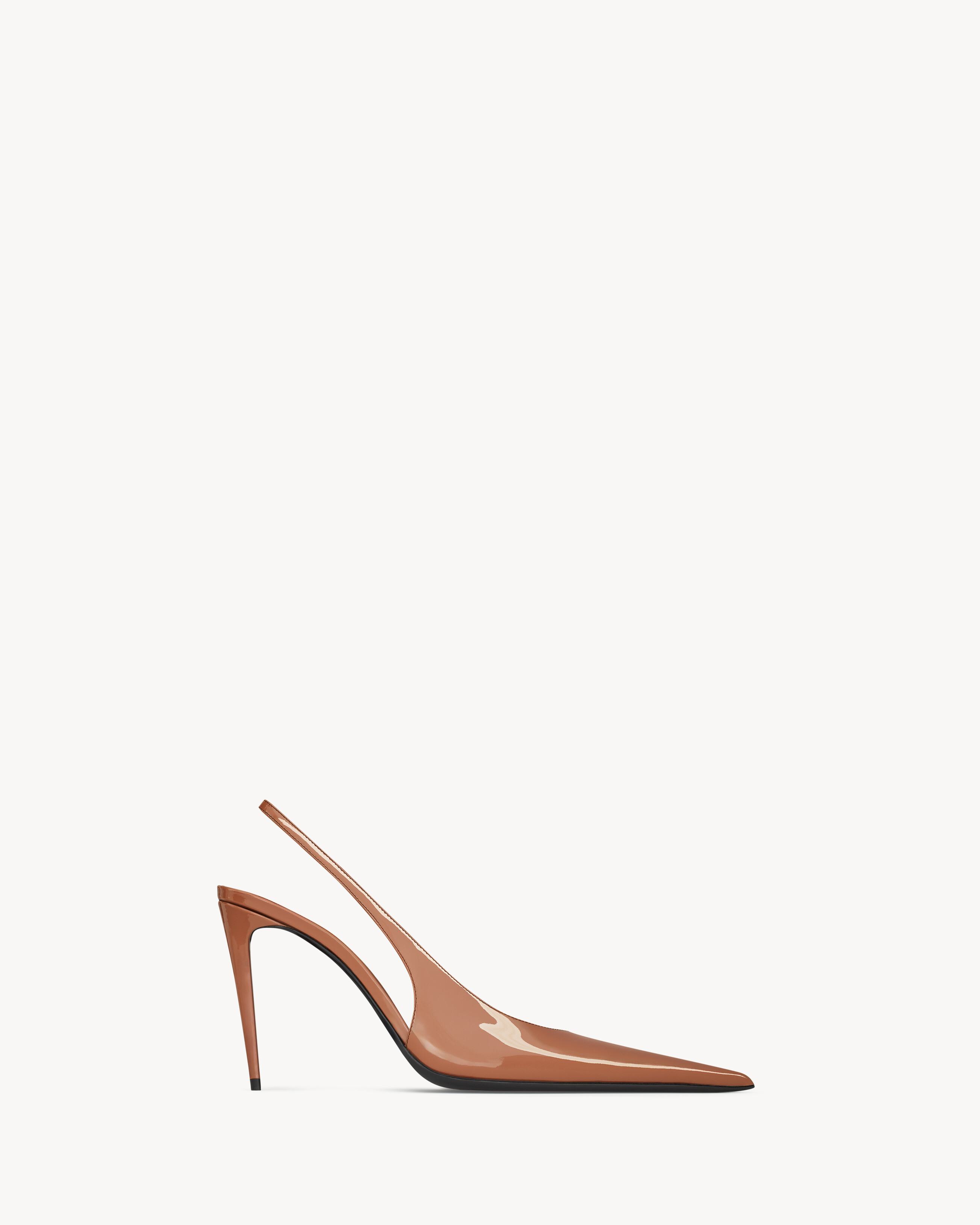 Saint Laurent Guermantes Slingback Pumps In Patent Leather - Amber - Women - 36.5 | Saint Laurent Inc. (Global)