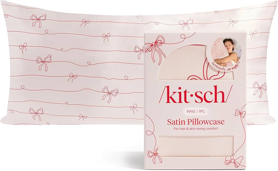 Kitsch Satin Pillowcase, Softer Than Silk Pillow Cases King, Cooling Pillow Covers, Satin Pillowc... | Amazon (US)