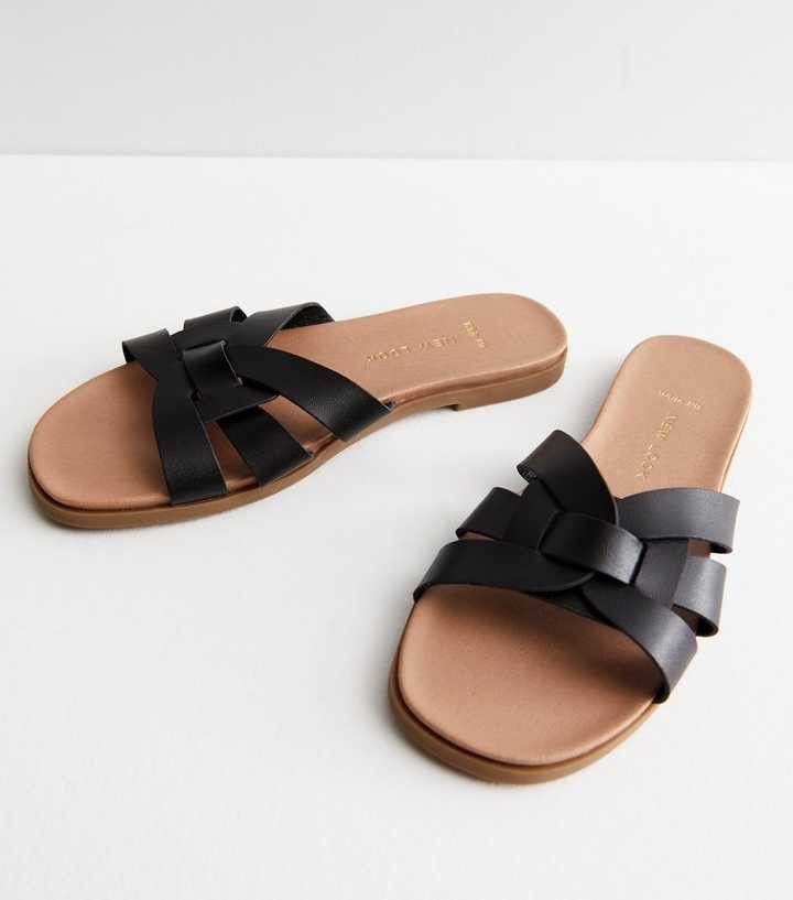 Wide Fit Black Cross Strap Sliders
						
						Add to Saved Items
						Remove from Saved Items | New Look (UK)