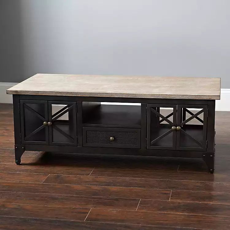 New! Pewter Metal and Wood Coffee Table | Kirkland's Home