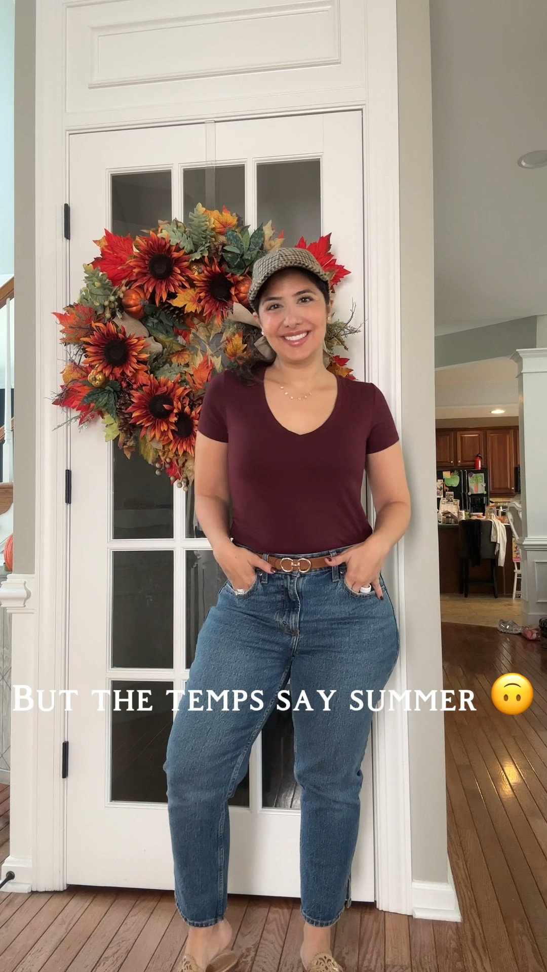 How was your weather this weekend!? It was so beautiful but HOT for October. After 3 weeks of feeling like utter crap-o-la, it was nice to throw on a really basic look with some autumnal colors thrown in. 

My go-to for jeans and tees will always be Abercrombie! I had to size up in their curve love line, so the fit in the waist was a little off (hence the Amazon belt - it’s reversible, btw) but I have the best hack for my fellow petites! These are actually capris that I ordered in the long length. They hit me at just the right place, with NO HEM needed!! 

#LTKHalloween #LTKFindsUnder50 #LTKSeasonal