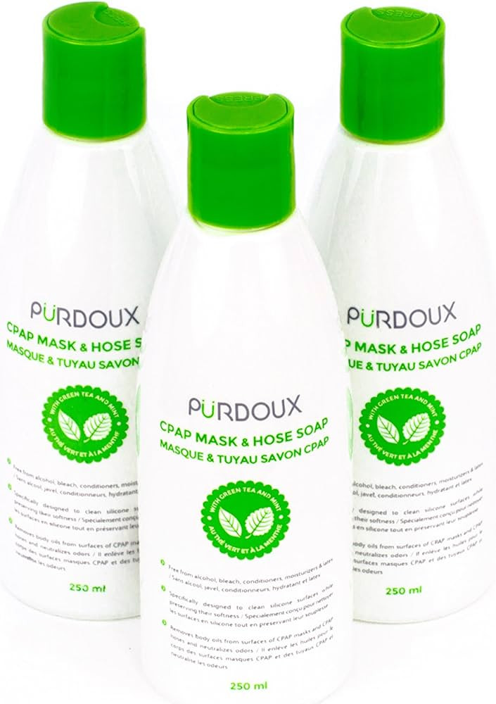 (3 pk Green Tea-Mint Scent) Purdoux CPAP Mask & Hose Soap 250mL | Amazon (CA)