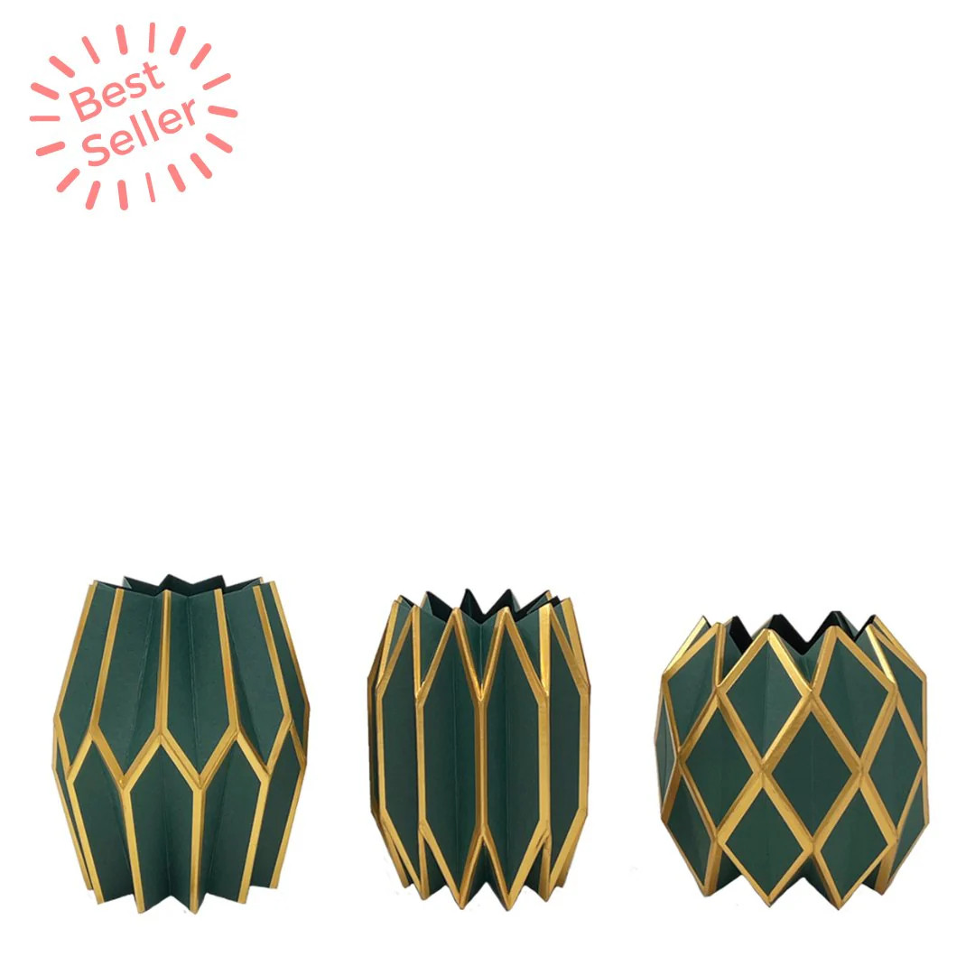 Forest Green Paper Vase Wraps | Lucy Grymes Designs
