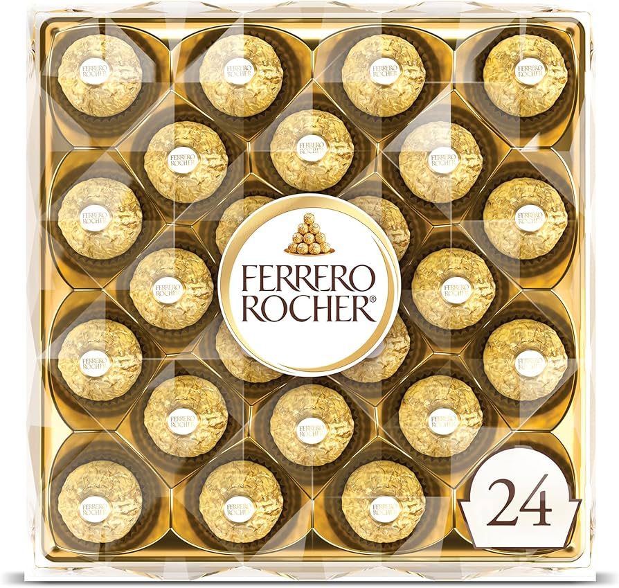 Ferrero Rocher, 24 Count, Premium Milk Chocolate Hazelnut, Valentine's Chocolate Gift Box, 10.6 o... | Amazon (US)