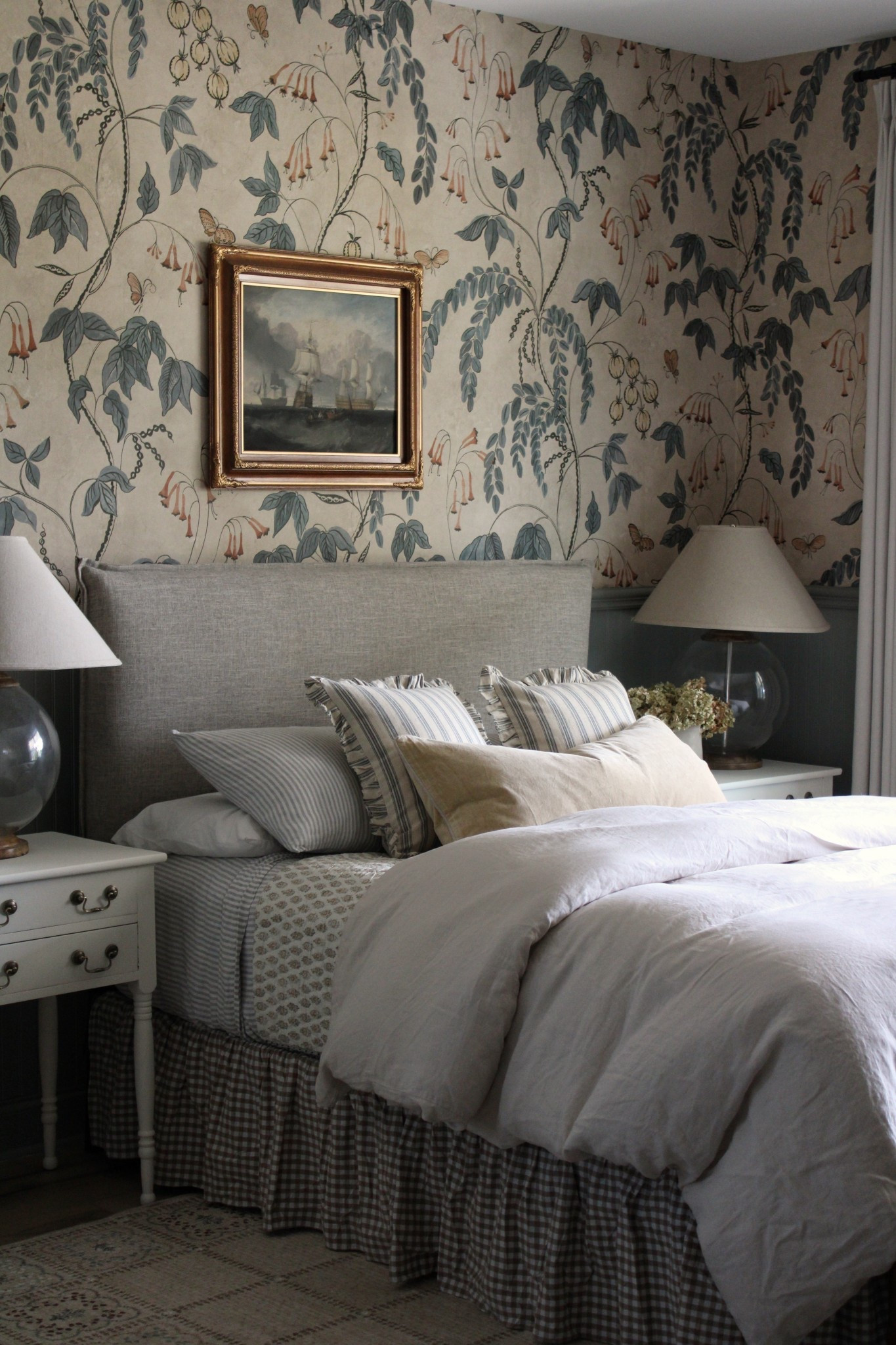Guest room reveal!
*Wallpaper is Otillia Misty blue from sandbergwallpaper.com
Headboard is old and no longer available. Nightstands and lamps are vintage but I linked the pulls. 

#LTKHome