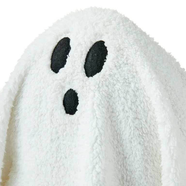 Ghost Sherpa Pillow, White, 17", Halloween by Way To Celebrate | Walmart (US)