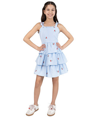 Rare Editions Girls' 7-16 Cherry Embroidered Sleeveless Dress - Macy's | Macy's