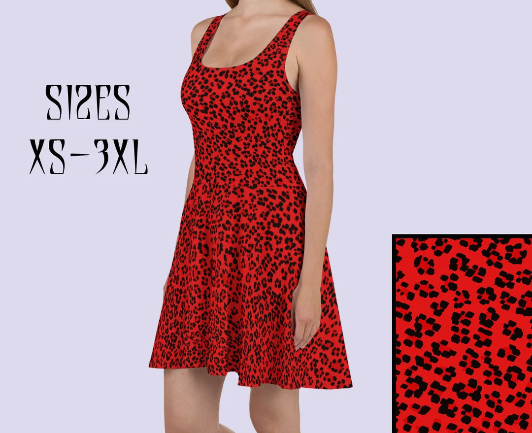 Red leopard print dress|Rockabilly Dress|Plus size rockabilly|Rockabilly clothing|Skater Dress|Le... | Etsy (US)