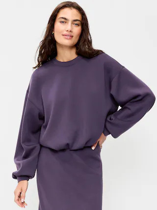 Bounce Fleece Bubble-Hem Sweatshirt | Old Navy (US)