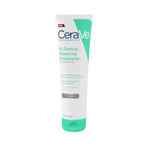 CeraVe Oil Control Balancing Conditioner, Hair Conditioner With Ceramides & Hyaluronic Acid, Removes Oil and Leaves Hair Feeling Hydrated, For All Hair & Scalp Types, Sulfate Free & Color Safe, 9 oz | Amazon (US)