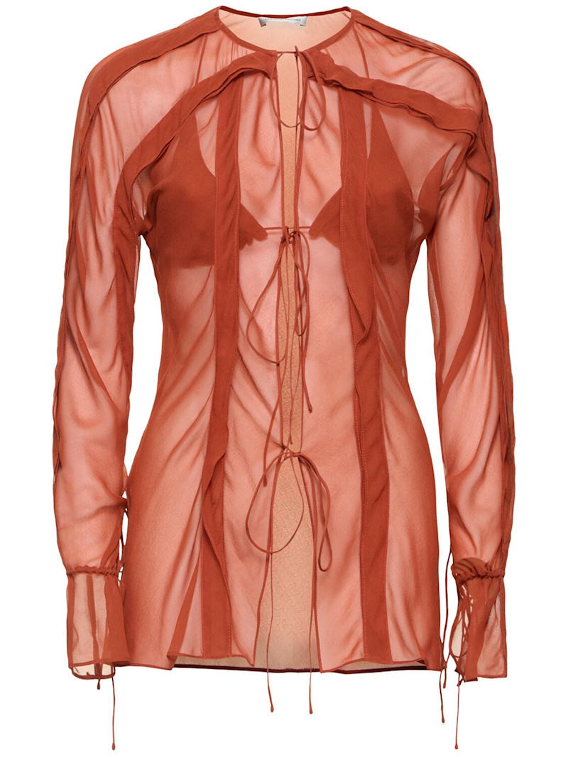 Floating sheer long sleeve shirt | Luisaviaroma