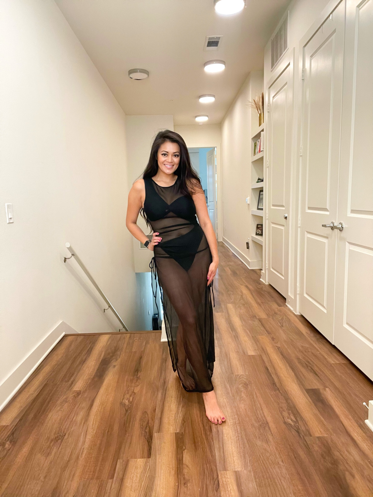 Flattering black swimsuit & cover-up! TTS - M 

#LTKswim #LTKunder50 #LTKtravel