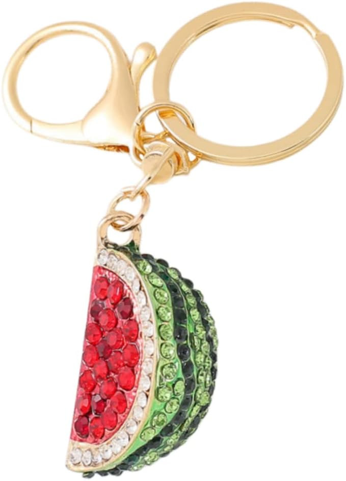 Bestdays Crystal Green Watermelon Handbag Keychain Purse Charm Pendant Car Bag Ornaments Fruit Po... | Amazon (US)
