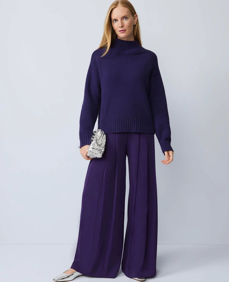 The Triple Pleat Palazzo Pant | Ann Taylor