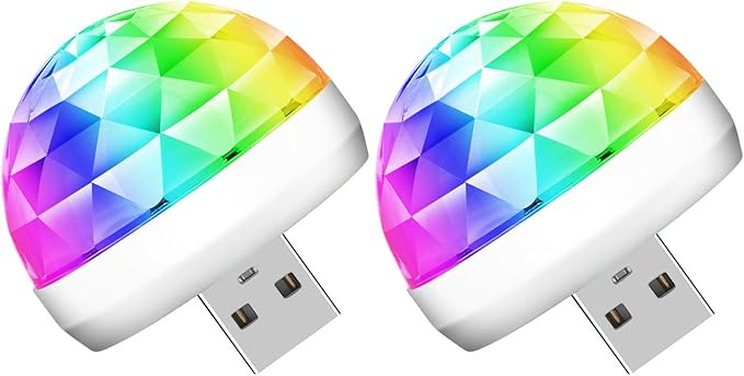 USB Mini Disco Ball Party Lights, Sound Activated DJ Stage Strobe Lights, Portable Led Car Atmosp... | Amazon (US)