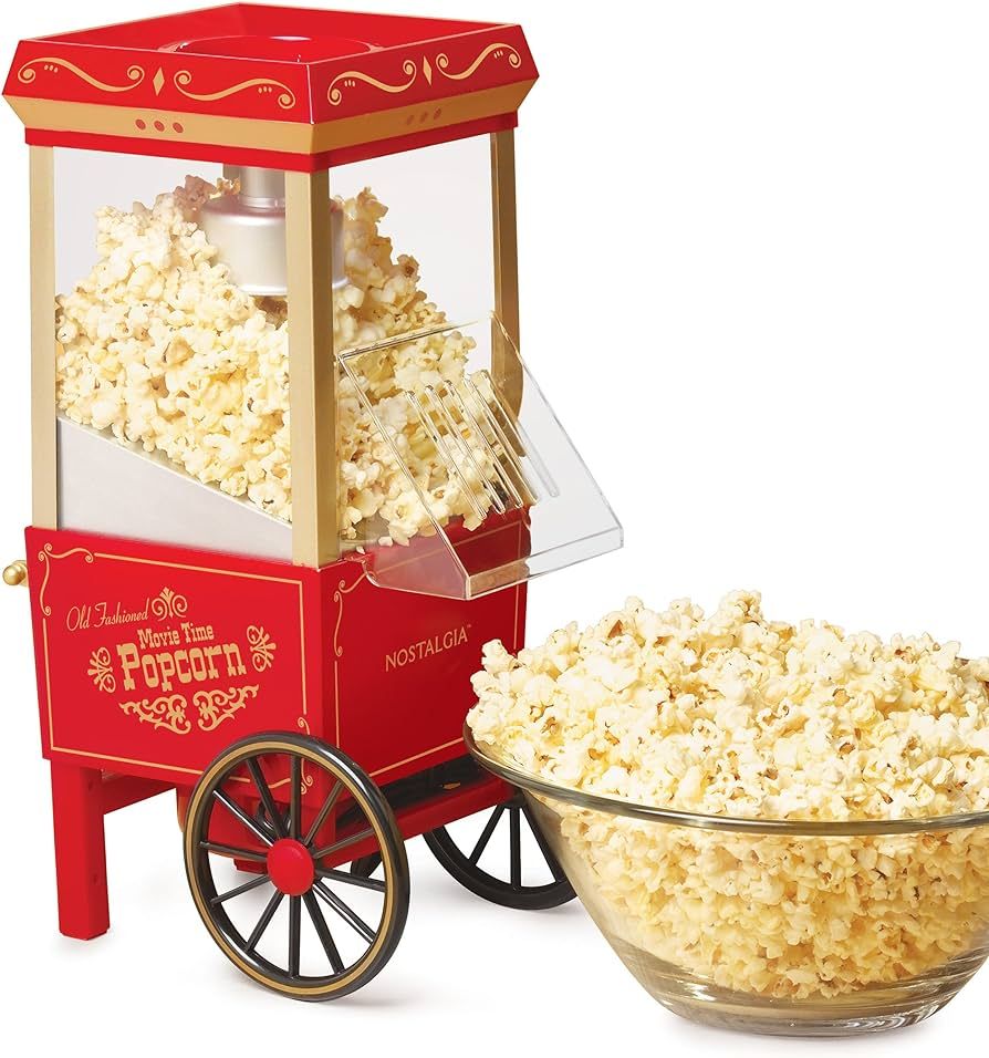 Nostalgia Popcorn Maker, 12 Cups Hot Air Popcorn Machine with Measuring Cap, Oil Free, Vintage Mo... | Amazon (US)