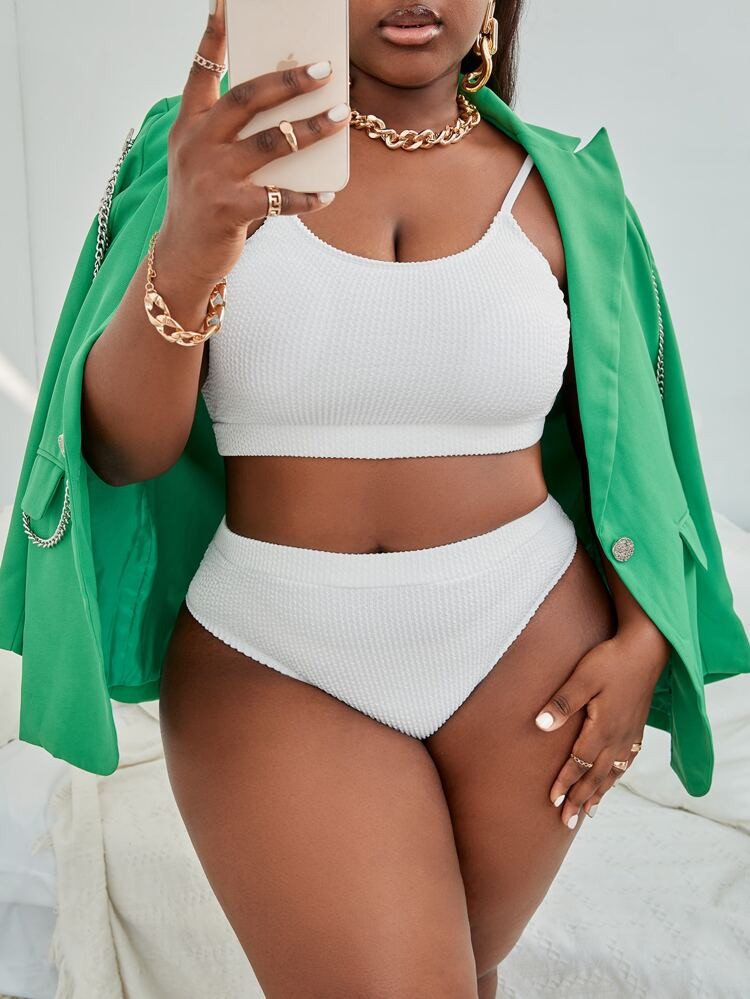Plus Plain Bikini Swimsuit | SHEIN