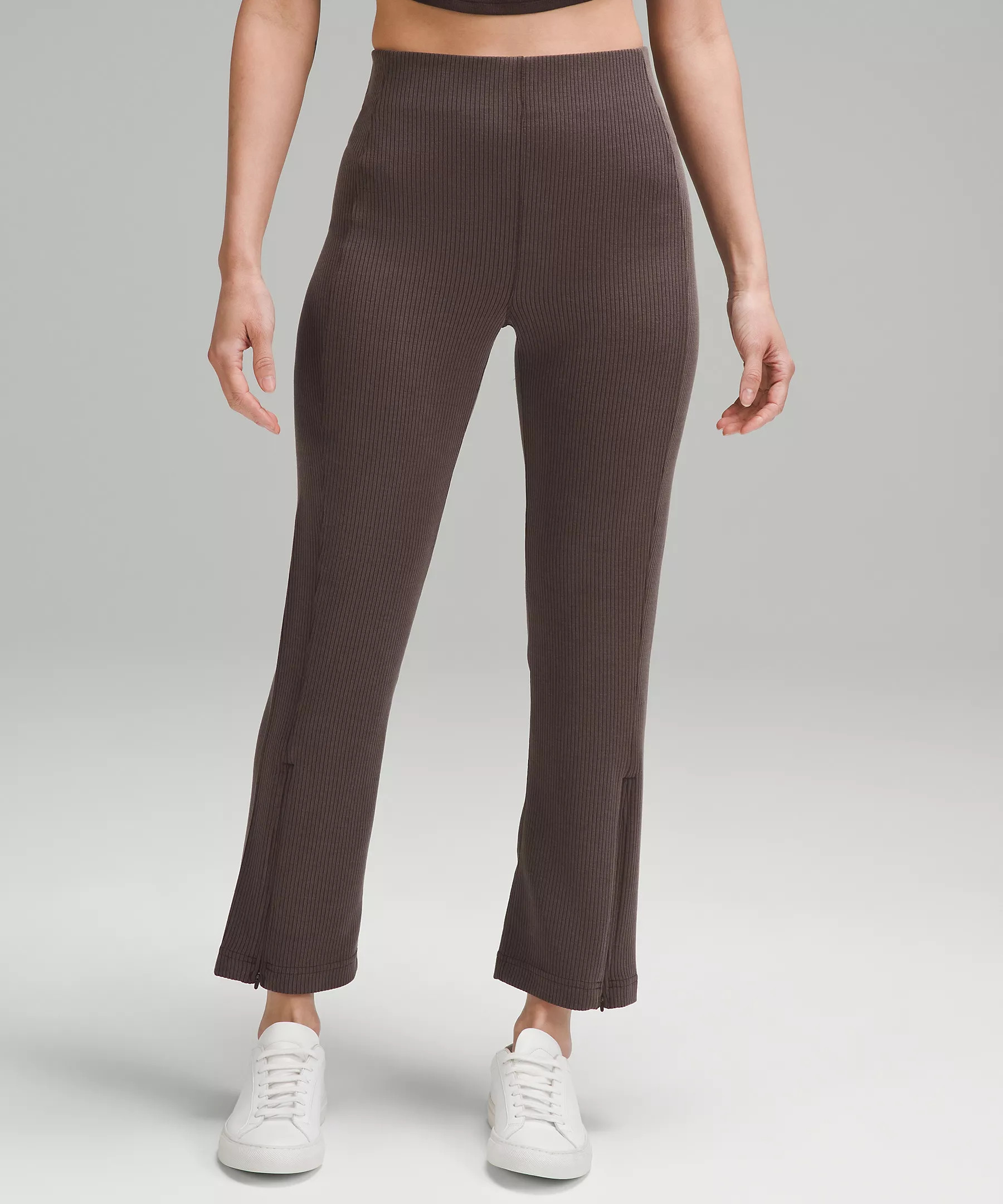 Ribbed Softstreme Zip-Leg High-Rise Cropped Pant 25" | Women's Capris | lululemon | Lululemon (US)