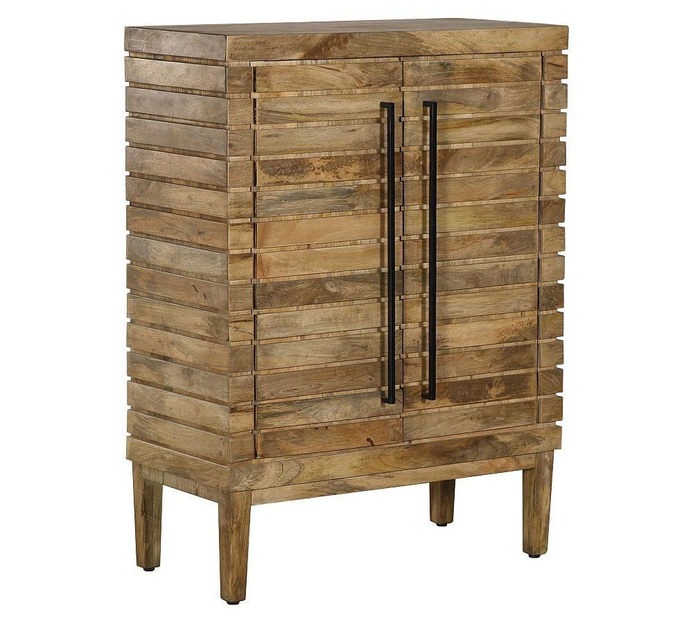 Morrice 34"" Bar Cabinet, Natural Wood | Pottery Barn (US)
