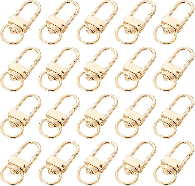 20 Pack Gold Metal Lobster Claw Clasps, 360° Swivel Lanyard Snap Hooks Lobster Clasp for Keychai... | Amazon (US)