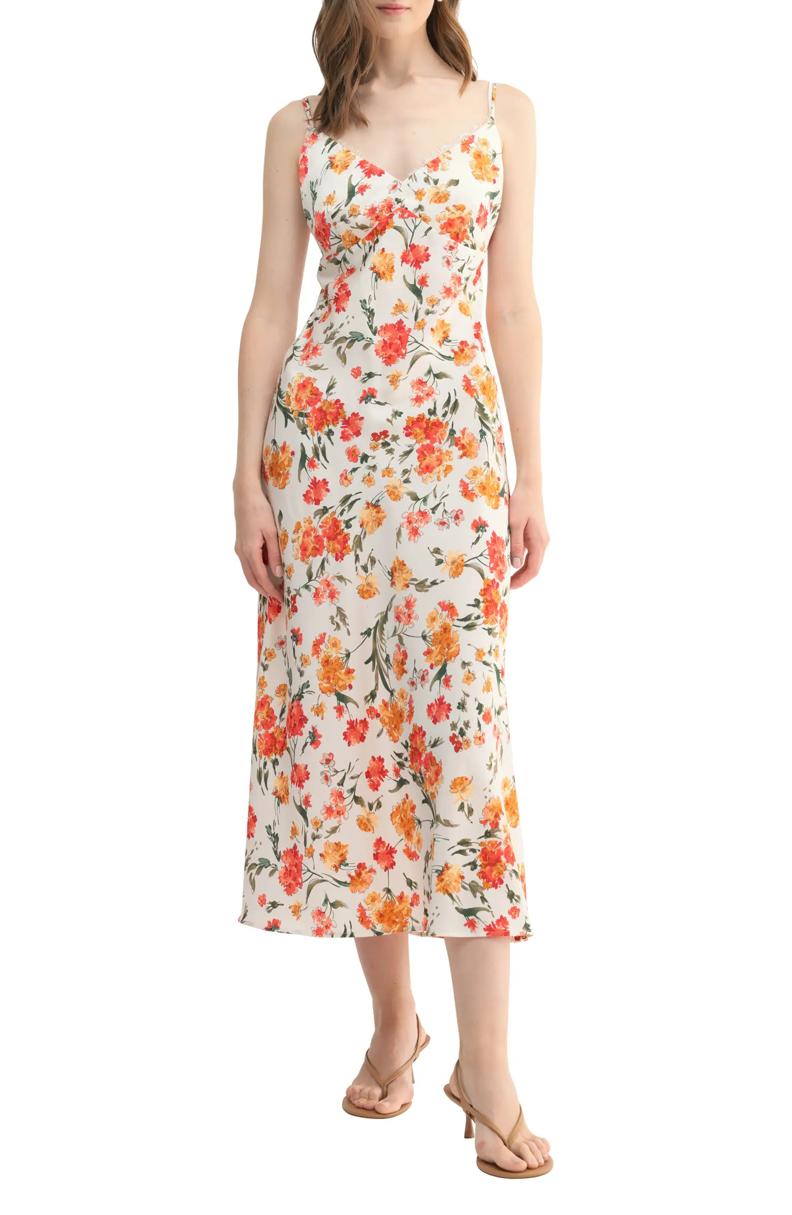 Lush Floral Print Midi Dress | Nordstromrack | Nordstrom Rack
